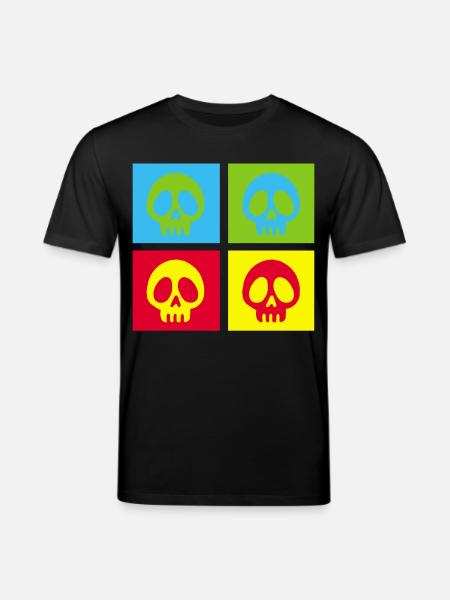 Pop art manga skull - Stanley/Stella CREATOR Unisex Organic T-Shirt - black