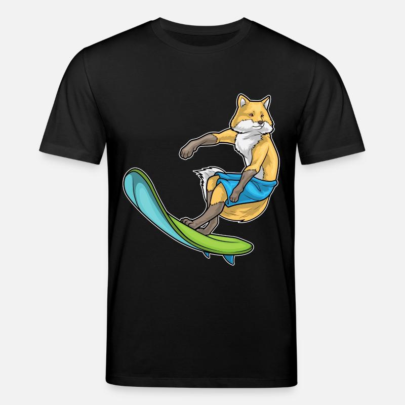 Fuchs Surfer Surfbrett - Stanley/Stella Unisex Bio-T-Shirt CREATOR  - Schwarz