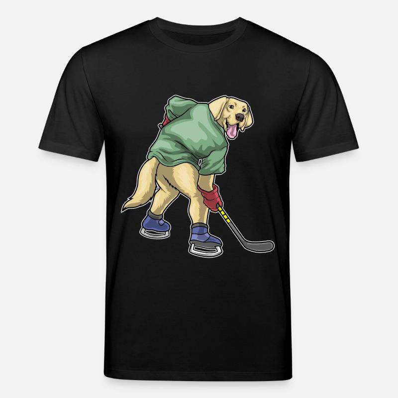 Labrador Eishockey Eishockeyschläger - Stanley/Stella Unisex Bio-T-Shirt CREATOR  - Schwarz