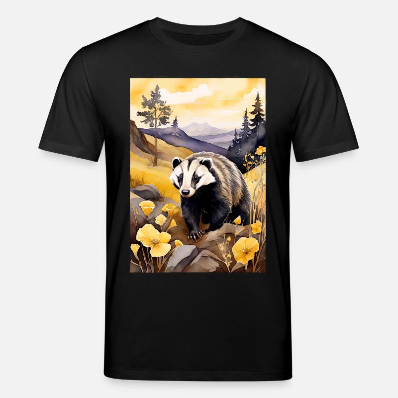 Blaireau à l’automne doré - T-shirt bio CREATOR Stanley/Stella Unisexe - noir