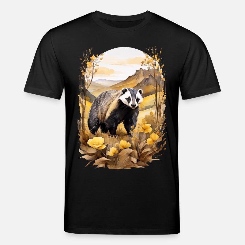 Dachs in den Bergen - Stanley/Stella Unisex Bio-T-Shirt CREATOR  - Schwarz