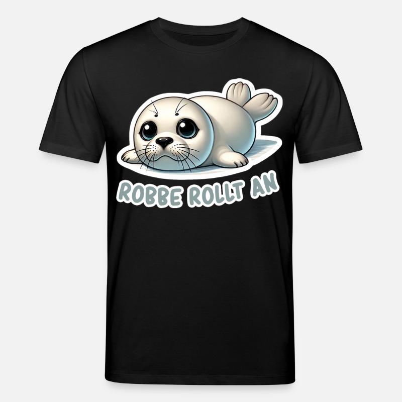Robbe rollt an - Stanley/Stella Unisex Bio-T-Shirt CREATOR  - Schwarz