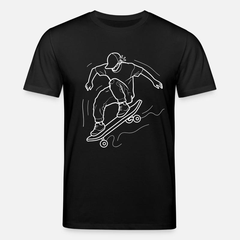 Skateboarding Junge Line Art - Stanley/Stella Unisex Bio-T-Shirt CREATOR  - Schwarz