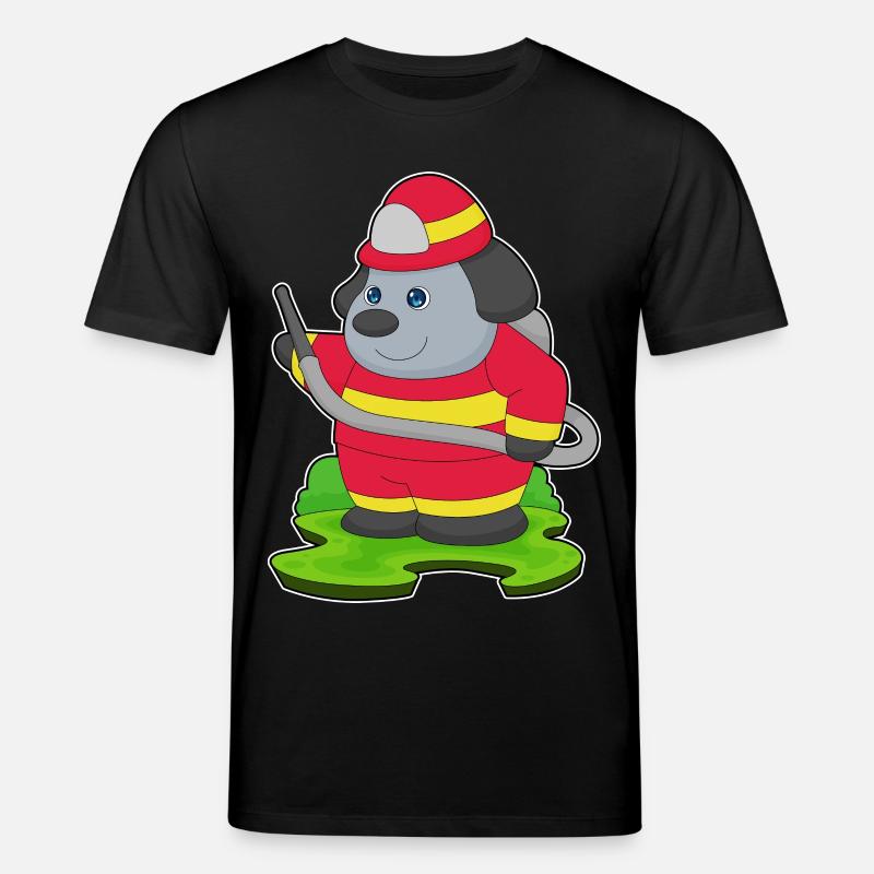 Chien pompier pompier brigade - T-shirt bio CREATOR Stanley/Stella Unisexe - noir