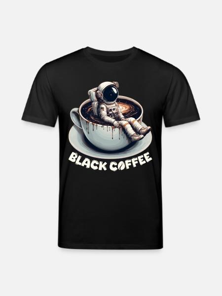 Zwarte Koffie Astronaut Mok Galaxy Gift - Stanley/Stella Uniseks bio-T-Shirt CREATOR  - zwart