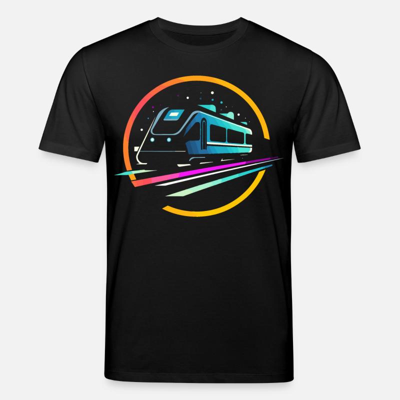 Bande dessinée Train - T-shirt bio CREATOR Stanley/Stella Unisexe - noir