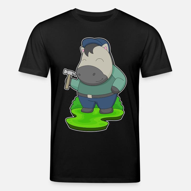 Pferd Handwerker Hammer - Stanley/Stella Unisex Bio-T-Shirt CREATOR  - Schwarz