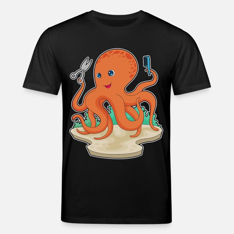 Octopus Coiffeur Ciseaux - T-shirt bio CREATOR Stanley/Stella Unisexe - noir