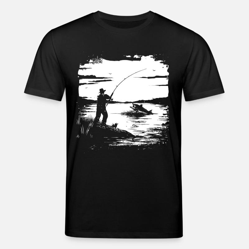 Fischen Grafik - Stanley/Stella Unisex Bio-T-Shirt CREATOR  - Schwarz