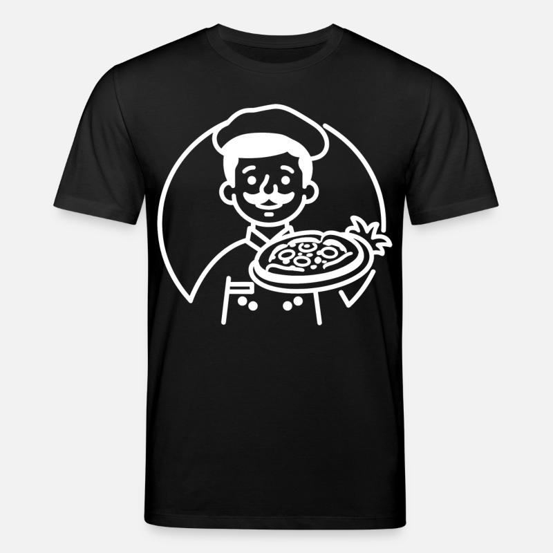 Pizza Maker Dessin au trait - T-shirt bio CREATOR Stanley/Stella Unisexe - noir