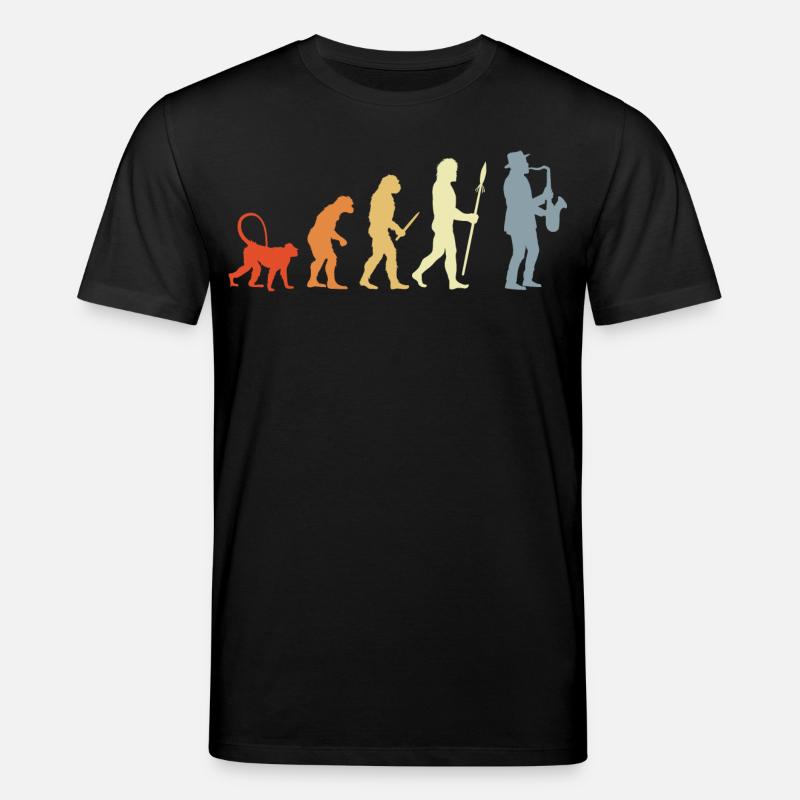 Saxophonist Evolution - Stanley/Stella Unisex Bio-T-Shirt CREATOR  - Schwarz