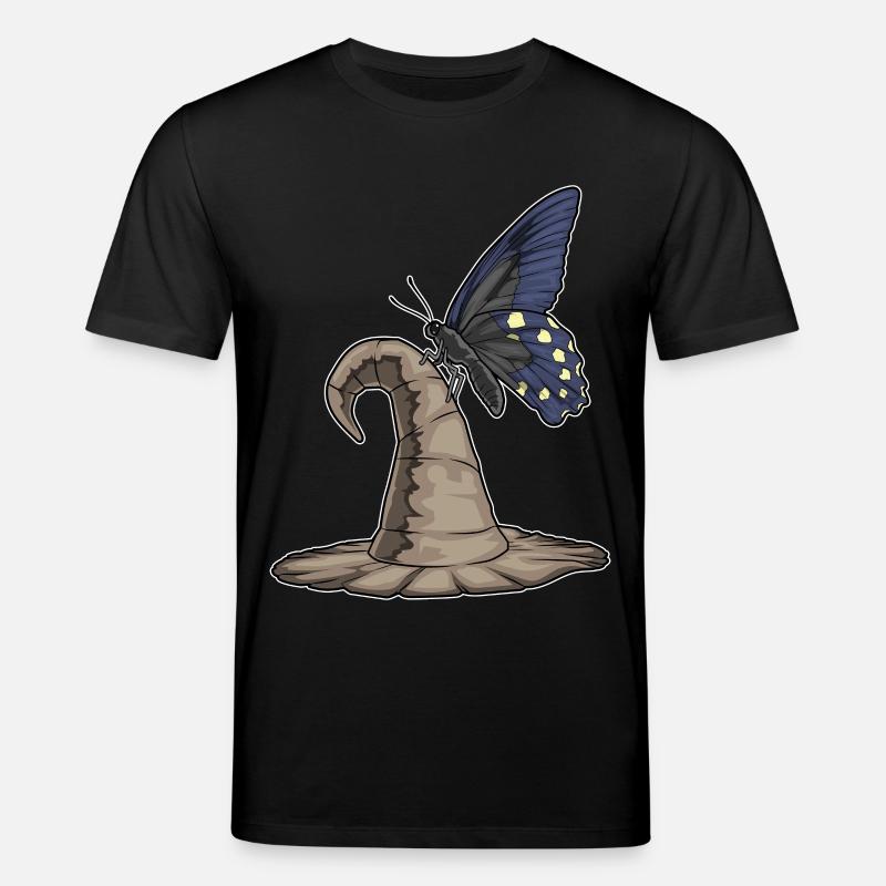 Chapeau de sorcière papillon - T-shirt bio CREATOR Stanley/Stella Unisexe - noir