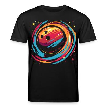 Boule de bowling rétro - T-shirt bio CREATOR Stanley/Stella Unisexe - noir - Devant - Alina (178cm) & Michal (187cm)