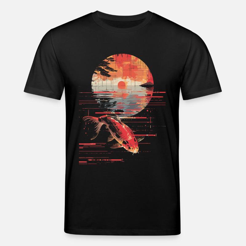 Pêche Synthwave - T-shirt bio CREATOR Stanley/Stella Unisexe - noir