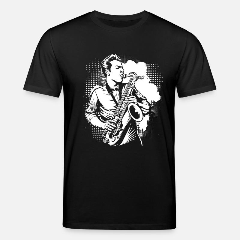 Saxophon Junge - Stanley/Stella Unisex Bio-T-Shirt CREATOR  - Schwarz