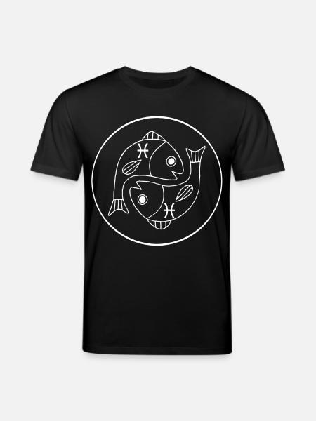 Pisces Zodiac Sign (White) - Stanley/Stella CREATOR Unisex Organic T-Shirt - black