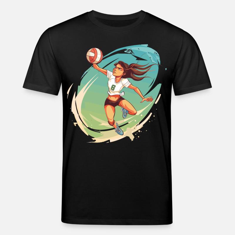 Volleyballspielerin Comic Stil - Stanley/Stella Unisex Bio-T-Shirt CREATOR - Schwarz