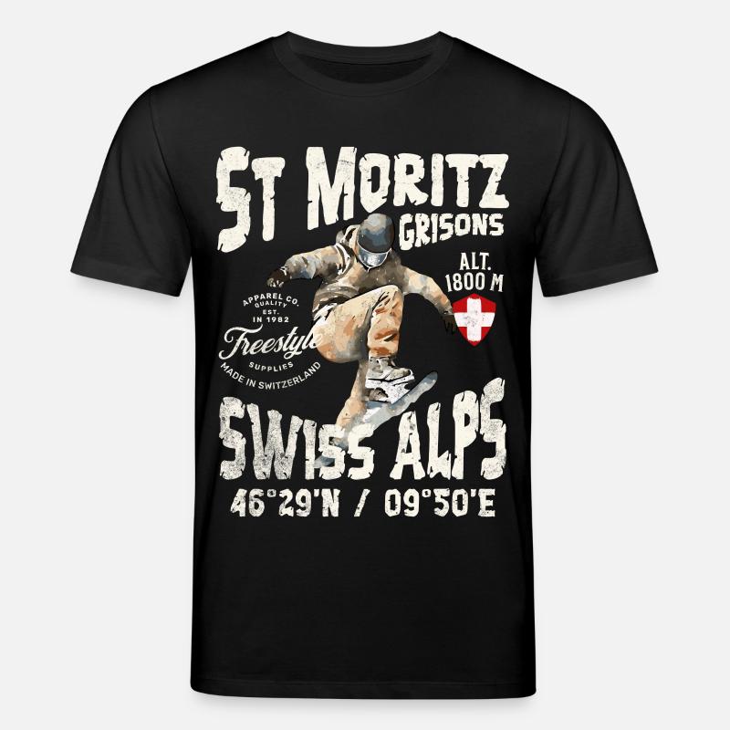 Schweizer Alpin- und Mountain-Skateboarder - Stanley/Stella Unisex Bio-T-Shirt CREATOR  - Schwarz