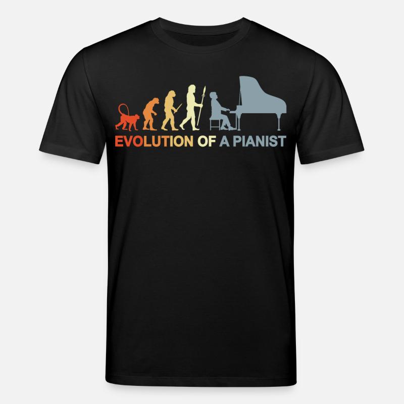 Évolution du piano - T-shirt bio CREATOR Stanley/Stella Unisexe - noir