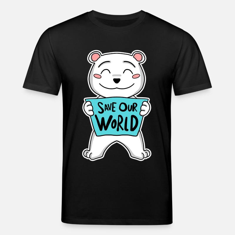 Bär Klima Klimaschutz Schutz - Stanley/Stella Unisex Bio-T-Shirt CREATOR  - Schwarz