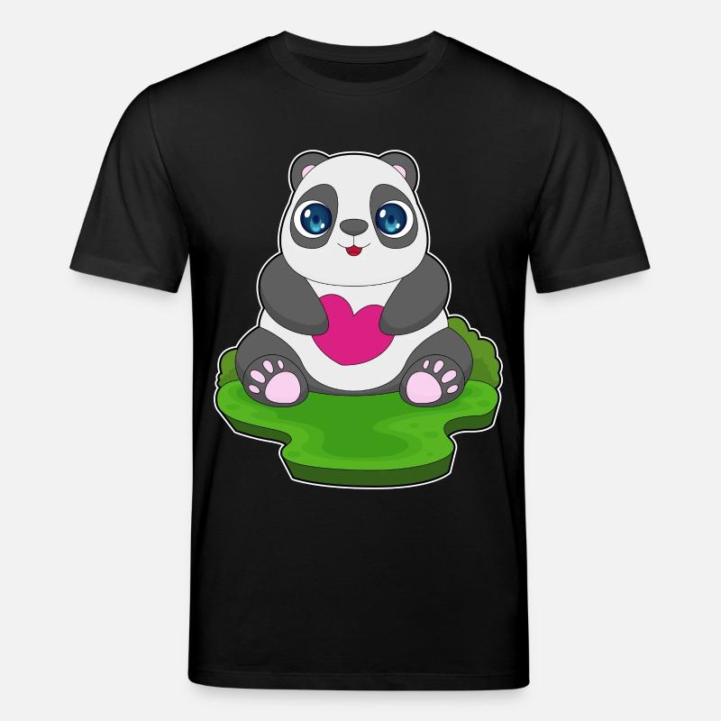 Panda Herz - Stanley/Stella Unisex Bio-T-Shirt CREATOR - Schwarz