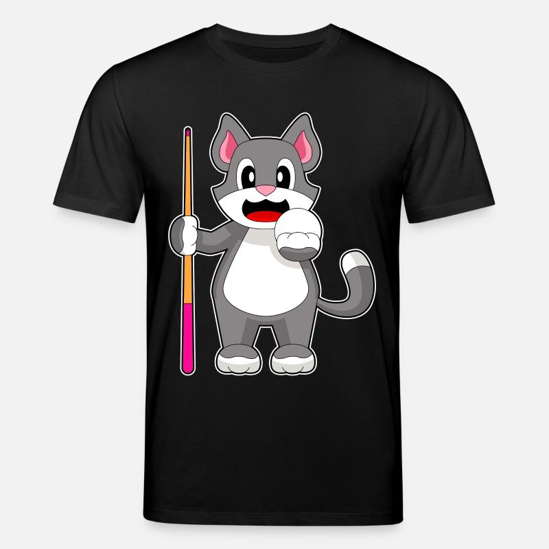 Katze Billiard Queue - Stanley/Stella Unisex Bio-T-Shirt CREATOR - Schwarz