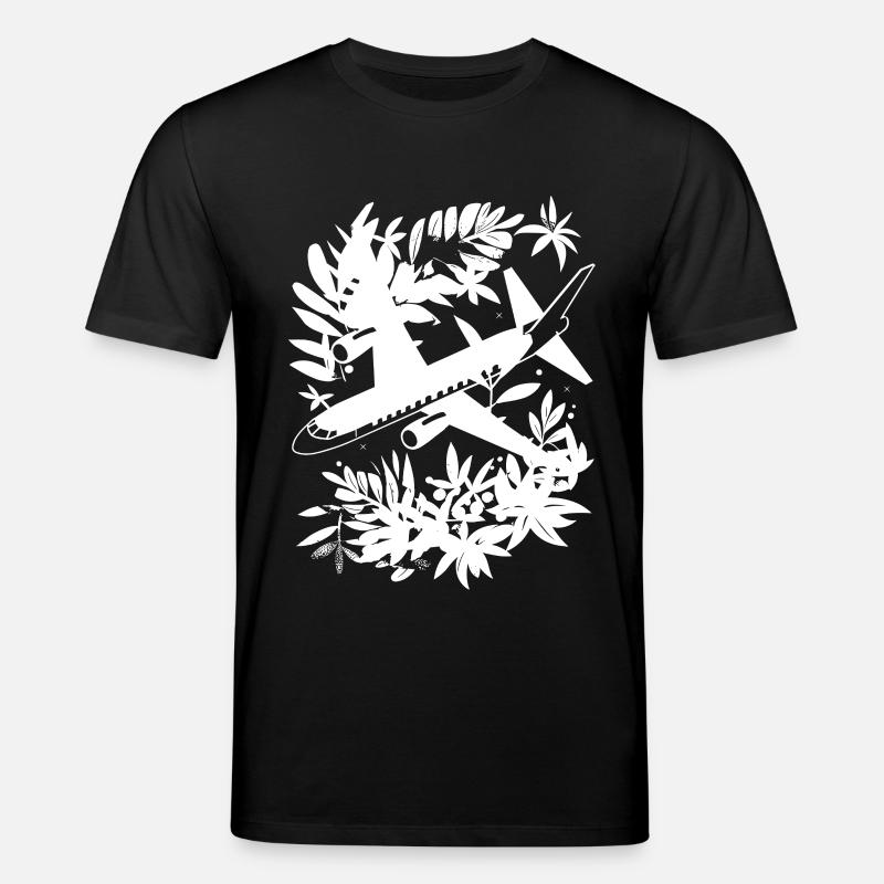 Flugzeug Comic Stil - Stanley/Stella Unisex Bio-T-Shirt CREATOR  - Schwarz