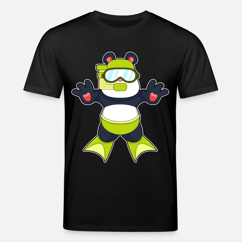 Lunettes de natation Panda - T-shirt bio CREATOR Stanley/Stella Unisexe - noir