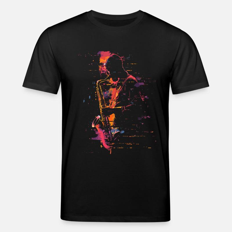 Saxophonist Synthwave - Stanley/Stella Unisex Bio-T-Shirt CREATOR  - Schwarz