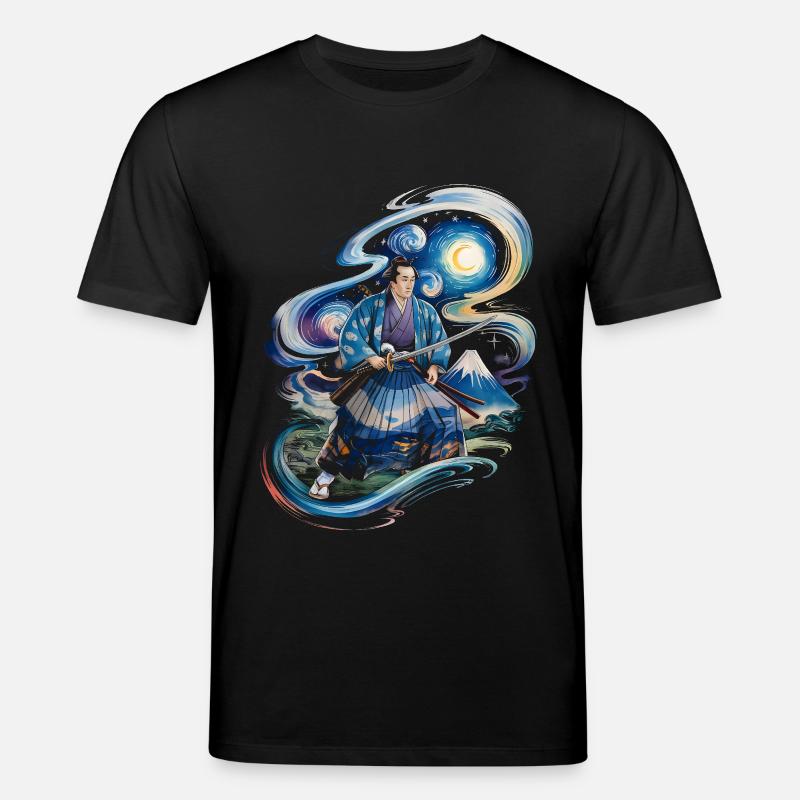 Samurai Ronin Mount Fuji japanisch - Stanley/Stella Unisex Bio-T-Shirt CREATOR  - Schwarz