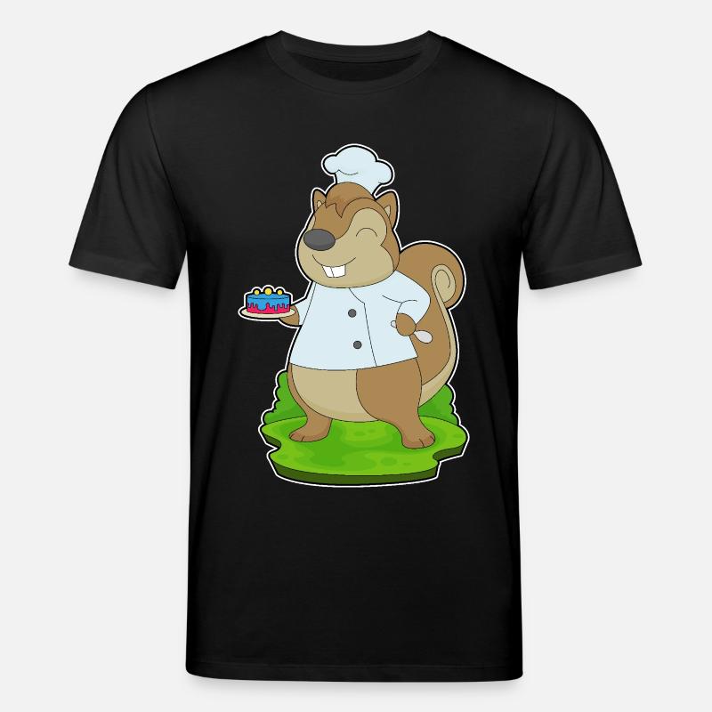 Squirrel Birthday Chef - Stanley/Stella CREATOR Unisex Organic T-Shirt - black