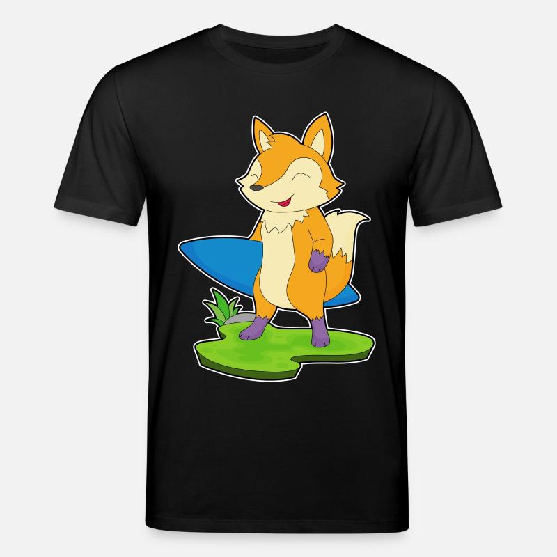Fuchs Surfer Surfbrett - Stanley/Stella Unisex Bio-T-Shirt CREATOR  - Schwarz