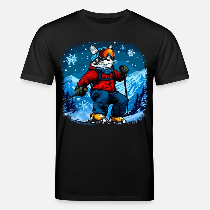 Katzen Ski - Stanley/Stella Unisex Bio-T-Shirt CREATOR  - Schwarz