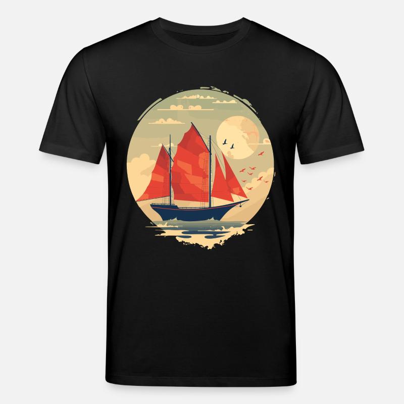 Segelschiff Porträt - Stanley/Stella Unisex Bio-T-Shirt CREATOR  - Schwarz