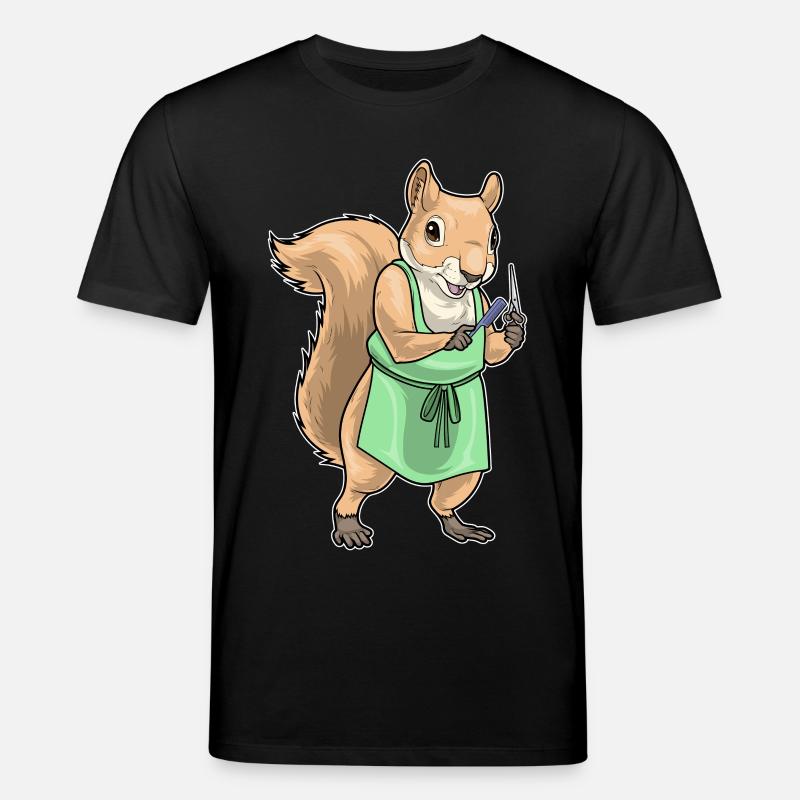 Écureuil Coiffeur Ciseaux Peigne - T-shirt bio CREATOR Stanley/Stella Unisexe - noir