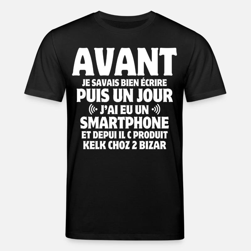 téléphone, sms, téléphone portable - T-shirt bio CREATOR Stanley/Stella Unisexe - noir