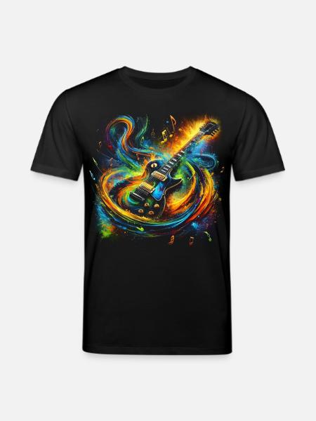 Farbenfroher Gitarrenausdruck - Stanley/Stella Unisex Bio-T-Shirt CREATOR  - Schwarz