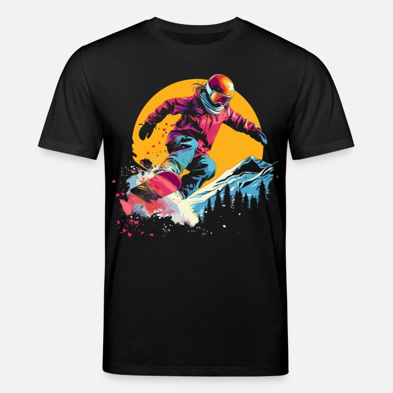 Snowboarder Synthwave - Stanley/Stella Unisex Bio-T-Shirt CREATOR  - Schwarz