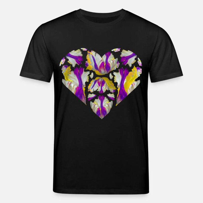 Farbexplosion im Herzen - Stanley/Stella Unisex Bio-T-Shirt CREATOR  - Schwarz