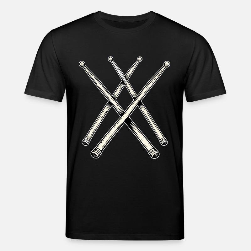 Drumsticks Line Art - Stanley/Stella Unisex Bio-T-Shirt CREATOR  - Schwarz