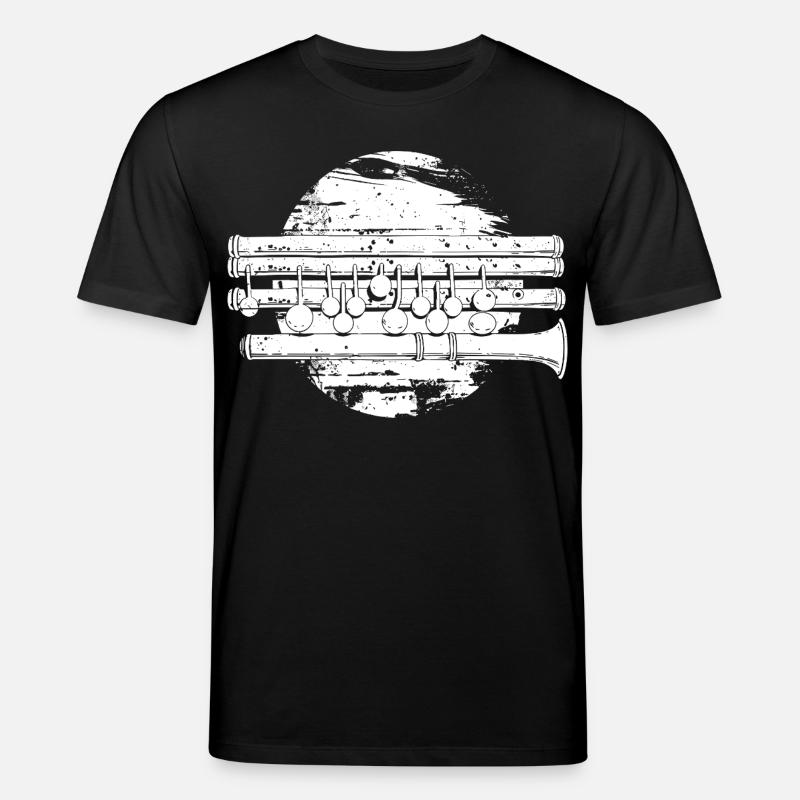 Dessin de flûte traversière - T-shirt bio CREATOR Stanley/Stella Unisexe - noir