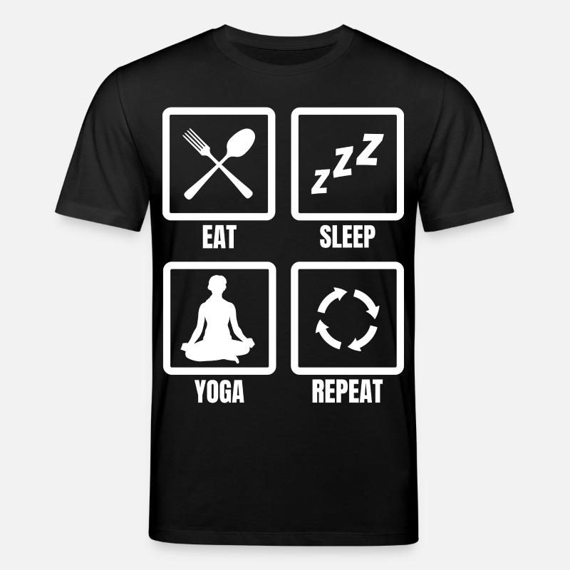 Manger dormir Yoga Répéter - T-shirt bio CREATOR Stanley/Stella Unisexe - noir
