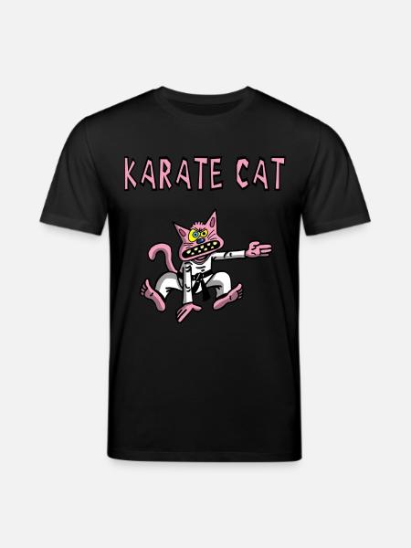 Karaté et chat rose - T-shirt bio CREATOR Stanley/Stella Unisexe - noir