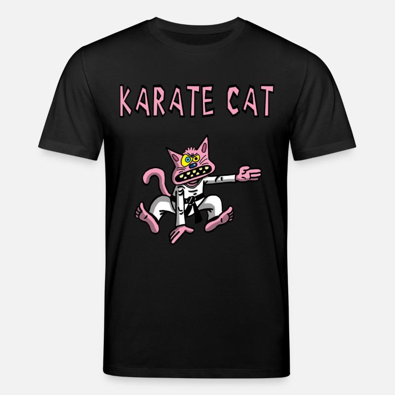 Karate und rosa Katze - Stanley/Stella Unisex Bio-T-Shirt CREATOR  - Schwarz
