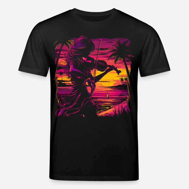Violoniste Synthwave - T-shirt bio CREATOR Stanley/Stella Unisexe - noir