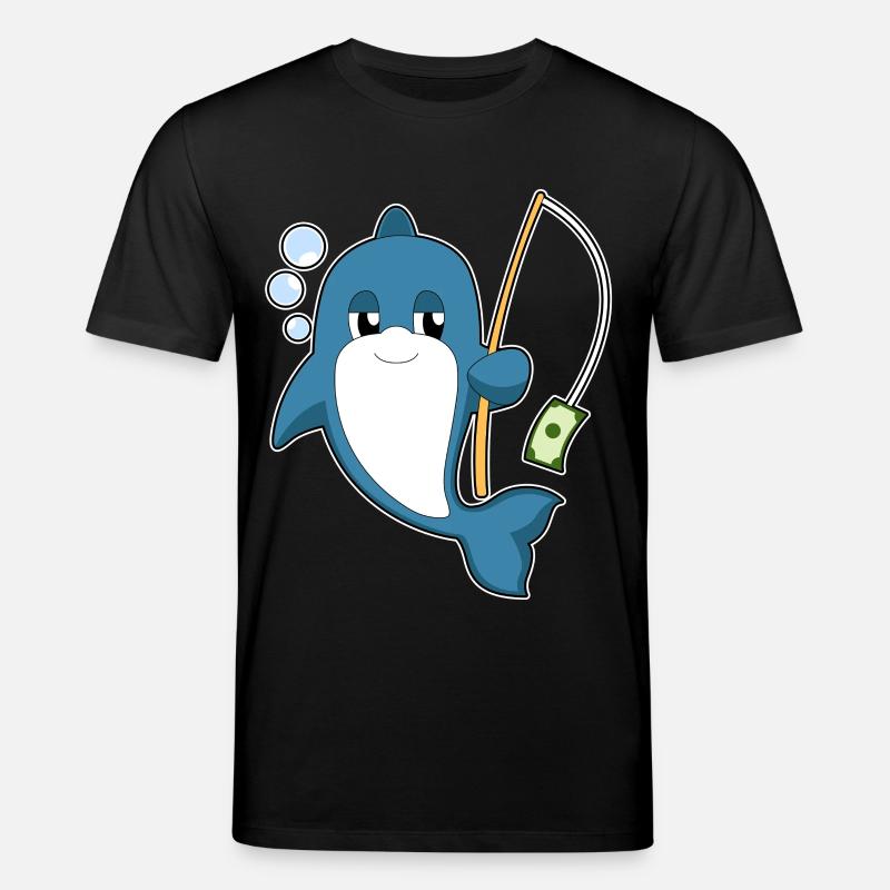 Delfin Angler Geldschein Angeln - Stanley/Stella Unisex Bio-T-Shirt CREATOR  - Schwarz