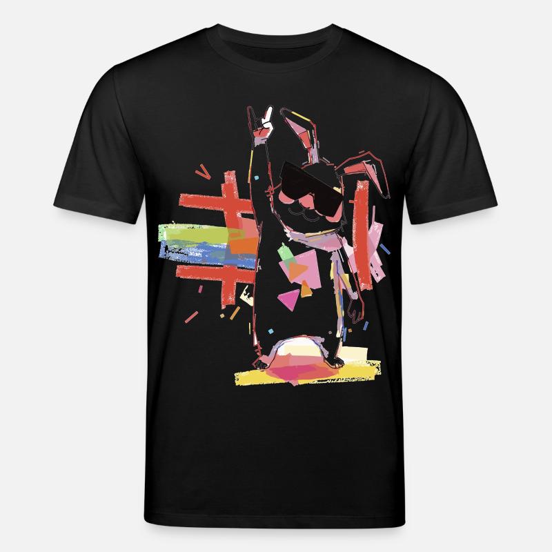 Regenbogenroboter Partystar - Stanley/Stella Unisex Bio-T-Shirt CREATOR  - Schwarz
