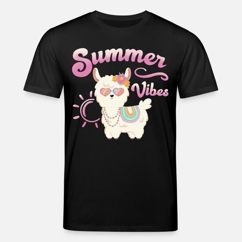Lama Alpaga d’été - Summer Vibes - T-shirt bio CREATOR Stanley/Stella Unisexe - noir