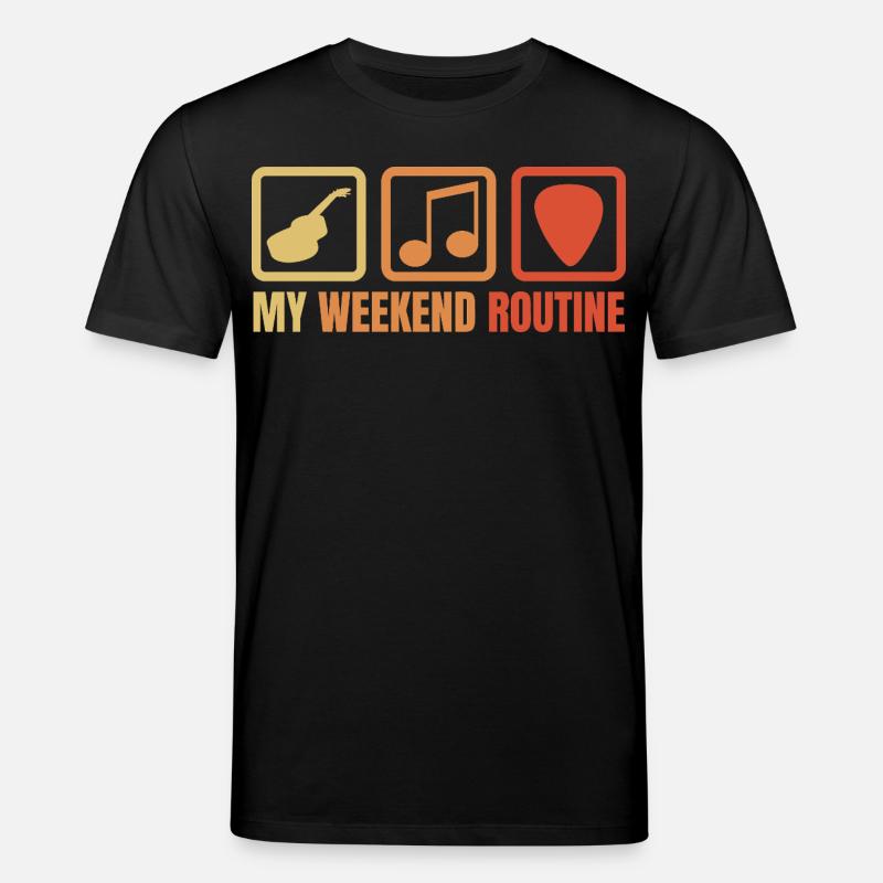 Gitarrist Wochenendroutine - Stanley/Stella Unisex Bio-T-Shirt CREATOR  - Schwarz