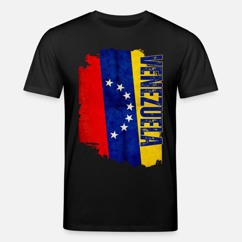 Drapeau vénézuélien vertical, j’aime le Venezuela - T-shirt bio CREATOR Stanley/Stella Unisexe - noir